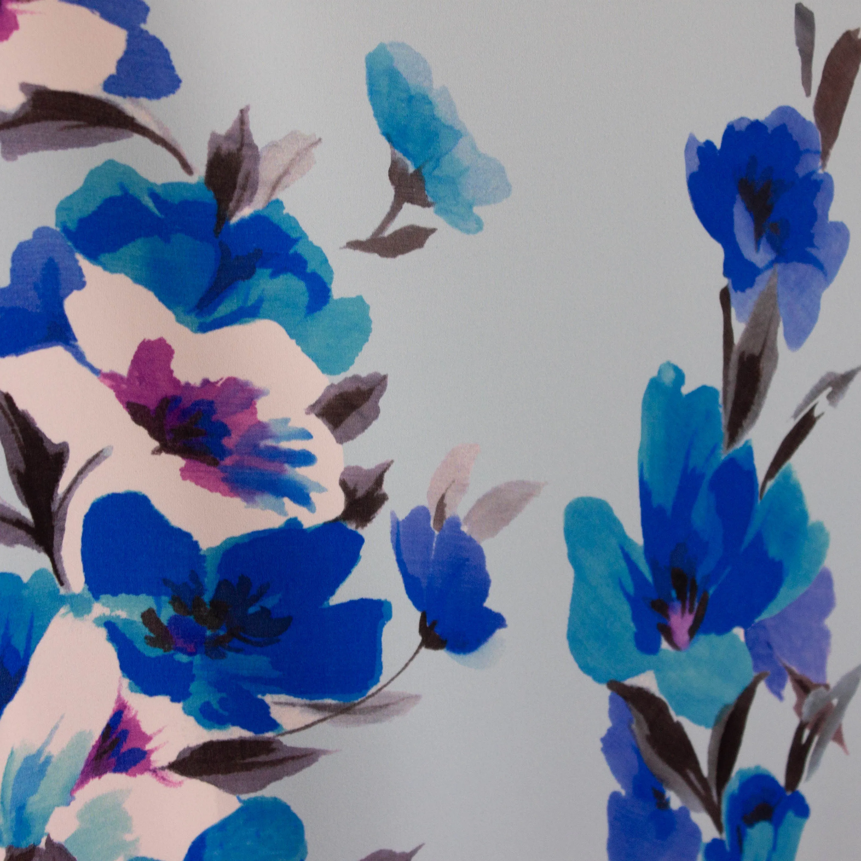 Paneel Lorré blauw met blauw witte bloemen